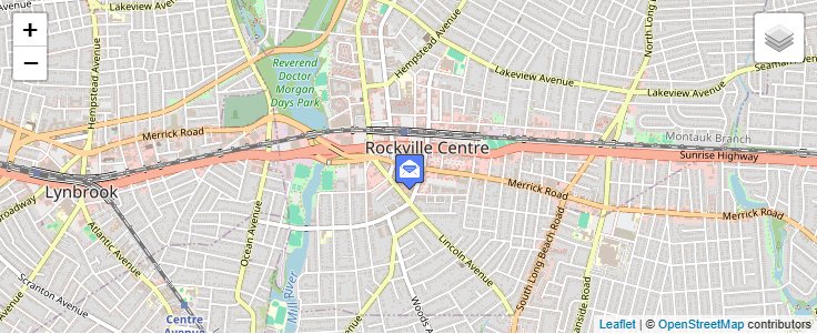 Map of ZIP Code 11571 in Rockville Centre, NY — click to open interactive map