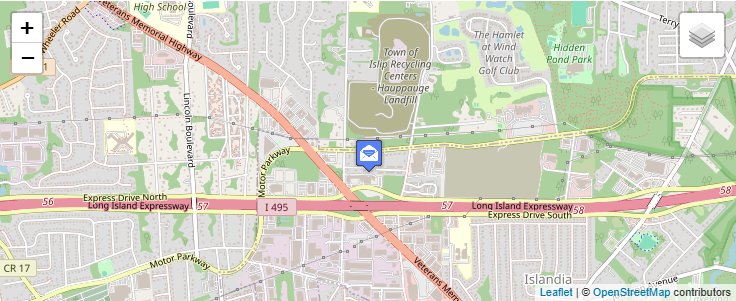 Map of ZIP Code 11760 in Melville, NY — click to open interactive map