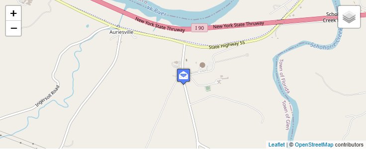 Map of ZIP Code 12016 in Auriesville, NY — click to open interactive map
