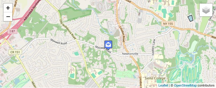 Map of ZIP Code 12128 in Newtonville, NY — click to open interactive map