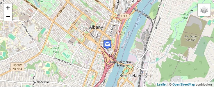 Map of ZIP Code 12201 in Albany, NY — click to open interactive map