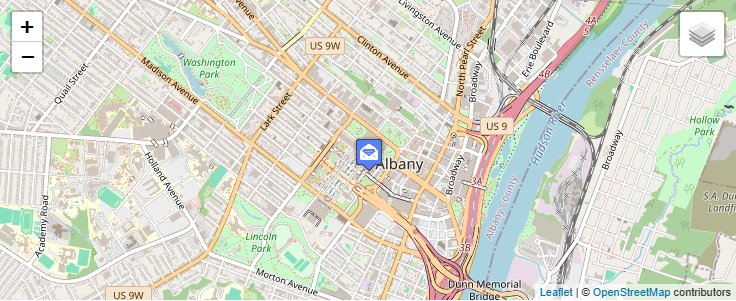 Map of ZIP Code 12230 in Albany, NY — click to open interactive map