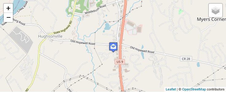 Map of ZIP Code 12537 in Hughsonville, NY — click to open interactive map