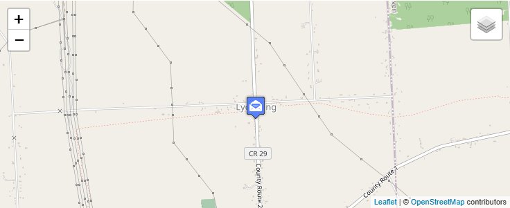 Map of ZIP Code 13093 in Lycoming, NY — click to open interactive map