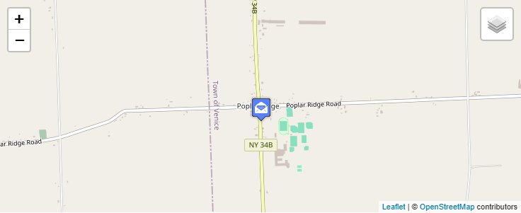Map of ZIP Code 13139 in Poplar Ridge, NY — click to open interactive map