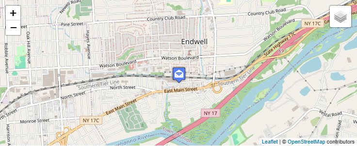 Map of ZIP Code 13737 in Bible School Park, NY — click to open interactive map