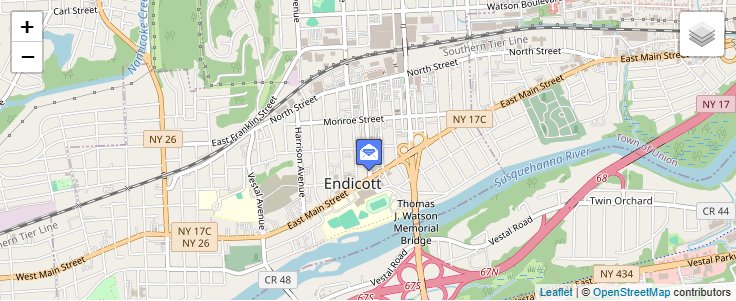Map of ZIP Code 13761 in Endicott, NY — click to open interactive map