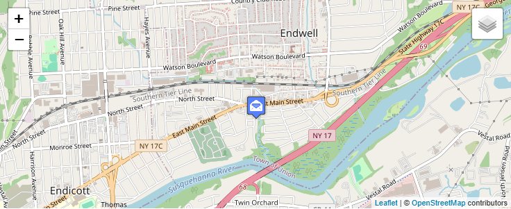 Map of ZIP Code 13763 in Endicott, NY — click to open interactive map