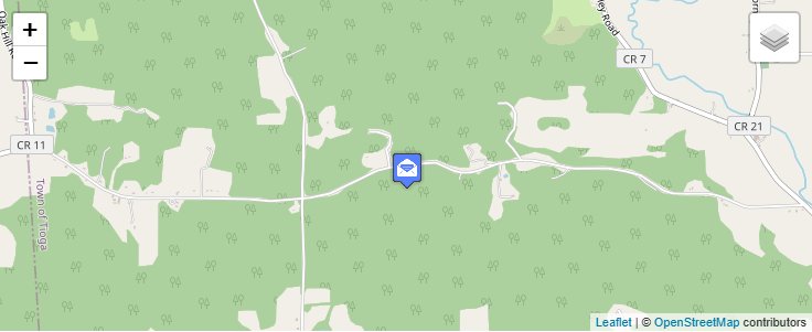 Map of ZIP Code 13845 in Tioga Center, NY — click to open interactive map