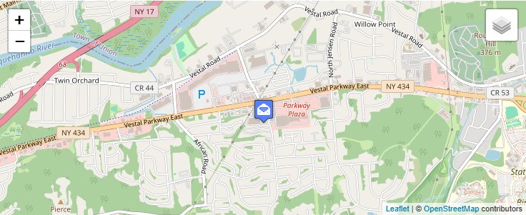 Map of ZIP Code 13851 in Vestal, NY — click to open interactive map