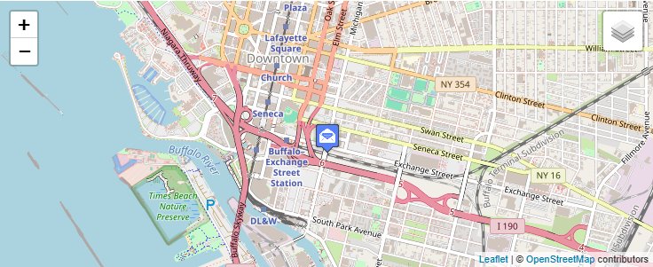 Map of ZIP Code 14233 in Buffalo, NY — click to open interactive map