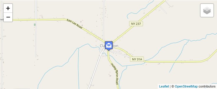 Map of ZIP Code 14429 in Clarendon, NY — click to open interactive map