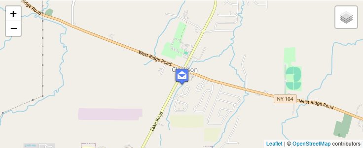 Map of ZIP Code 14430 in Clarkson, NY — click to open interactive map