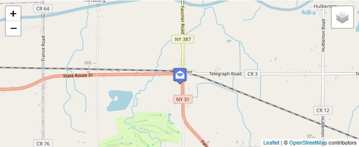 Map of ZIP Code 14452 in Fancher, NY — click to open interactive map