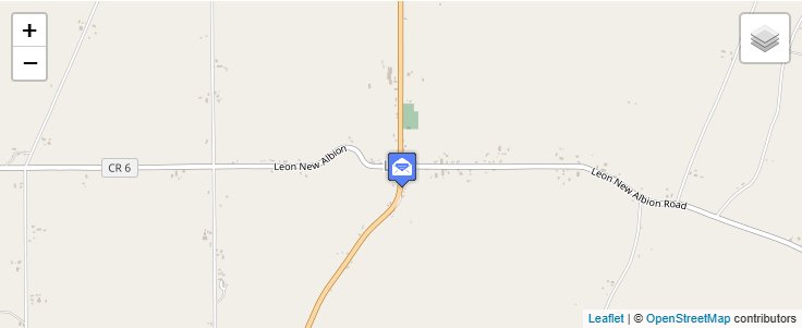 Map of ZIP Code 14751 in Leon, NY — click to open interactive map