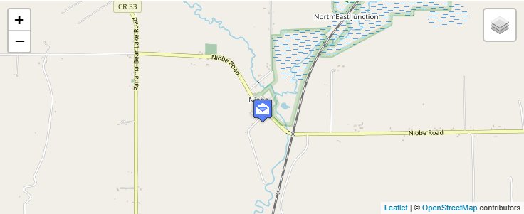Map of ZIP Code 14758 in Niobe, NY — click to open interactive map