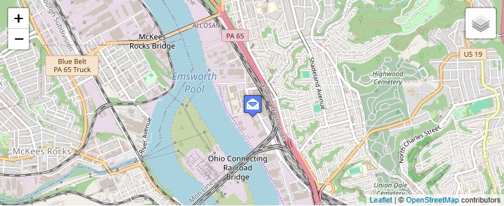 Map of ZIP Code 15279 in Pittsburgh, PA — click to open interactive map
