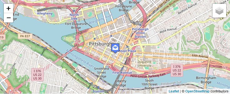 Map of ZIP Code 15281 in Pittsburgh, PA — click to open interactive map