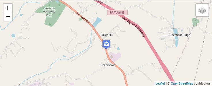 Map of ZIP Code 15415 in Brier Hill, PA — click to open interactive map
