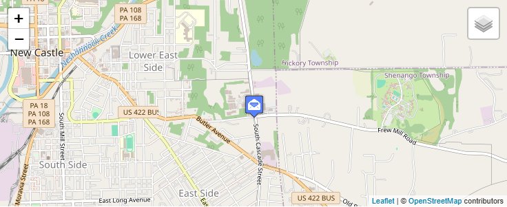 Map of ZIP Code 16107 in New Castle, PA — click to open interactive map