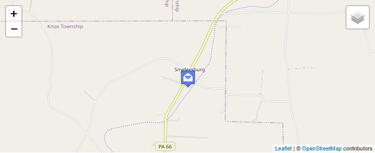 Map of ZIP Code 16257 in Snydersburg, PA — click to open interactive map