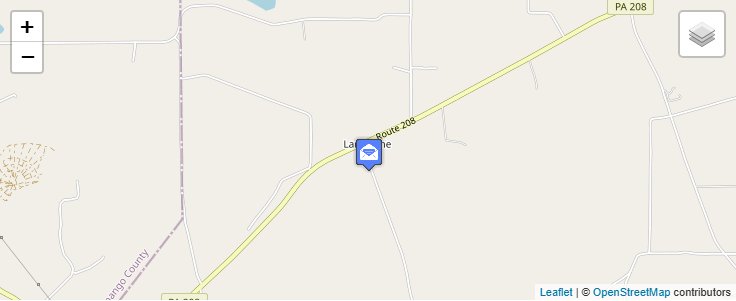 Map of ZIP Code 16375 in Lamartine, PA — click to open interactive map