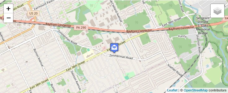 Map of ZIP Code 16514 in Erie, PA — click to open interactive map