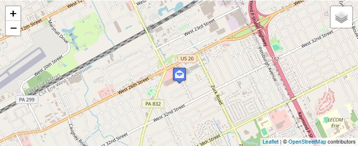 Map of ZIP Code 16515 in Erie, PA — click to open interactive map