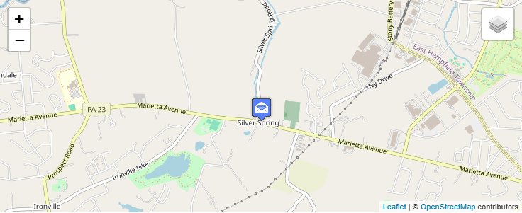 Map of ZIP Code 17575 in Silver Spring, PA — click to open interactive map