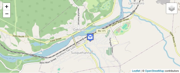 Map of ZIP Code 18827 in Lanesboro, PA — click to open interactive map