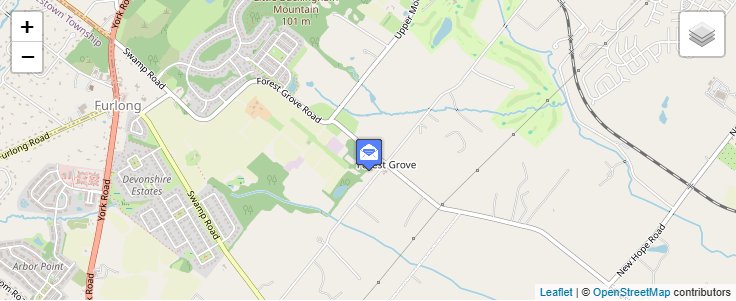 Map of ZIP Code 18922 in Forest Grove, PA — click to open interactive map