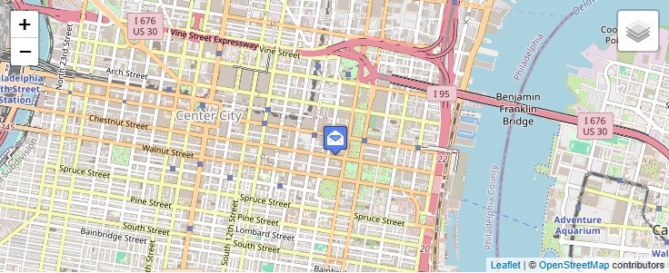 Map of ZIP Code 19175 in Philadelphia, PA — click to open interactive map