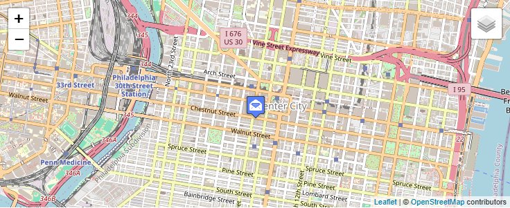 Map of ZIP Code 19191 in Philadelphia, PA — click to open interactive map