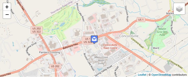 Map of ZIP Code 19331 in Concordville, PA — click to open interactive map