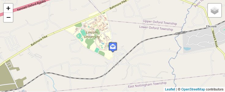 Map of ZIP Code 19360 in New London, PA — click to open interactive map