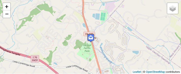Map of ZIP Code 19480 in Uwchland, PA — click to open interactive map