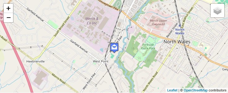 Map of ZIP Code 19486 in West Point, PA — click to open interactive map