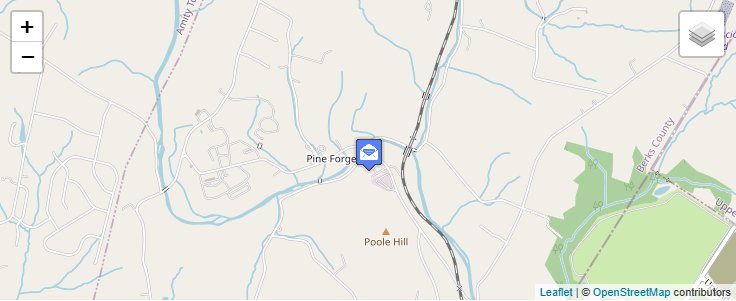 Map of ZIP Code 19548 in Pine Forge, PA — click to open interactive map