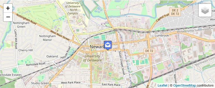 Map of ZIP Code 19715 in Newark, DE — click to open interactive map
