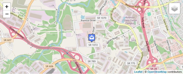 Map of ZIP Code 20103 in Dulles, VA — click to open interactive map