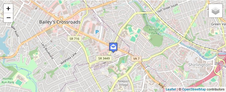 Map of ZIP Code 20206 in Washington, VA — click to open interactive map