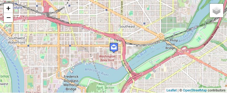 Map of ZIP Code 20391 in Washington Navy Yard, DC — click to open interactive map