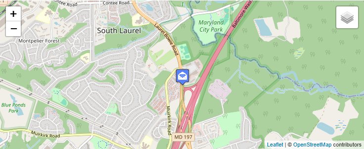 Map of ZIP Code 20709 in Laurel, MD — click to open interactive map