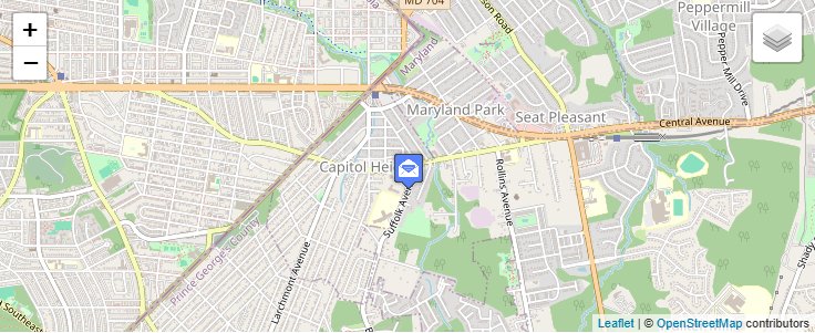 Map of ZIP Code 20731 in Capitol Heights, MD — click to open interactive map