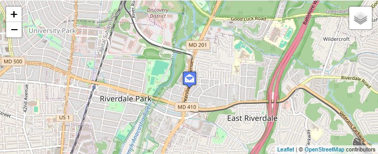 Map of ZIP Code 20738 in Riverdale, MD — click to open interactive map