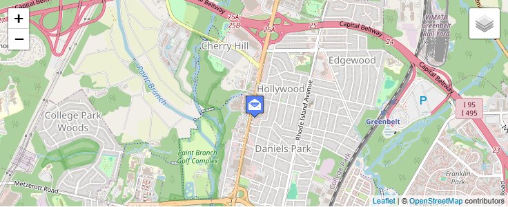 Map of ZIP Code 20741 in College Park, MD — click to open interactive map