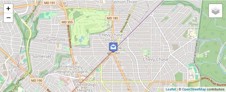Map of ZIP Code 20811 in Bethesda, MD — click to open interactive map
