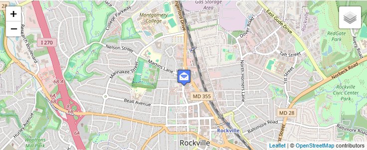 Map of ZIP Code 20849 in Rockville, MD — click to open interactive map