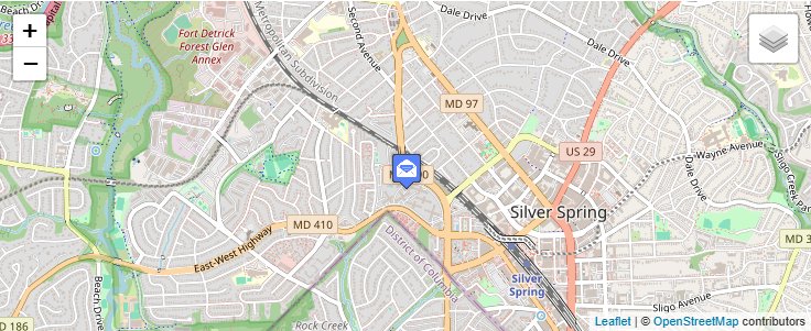 Map of ZIP Code 20911 in Silver Spring, MD — click to open interactive map