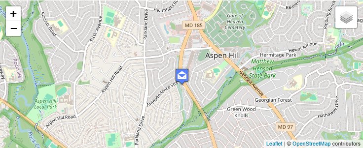 Map of ZIP Code 20916 in Silver Spring, MD — click to open interactive map